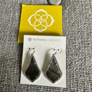 Kendra Scott Silver Frame Earrings with Dark Stones